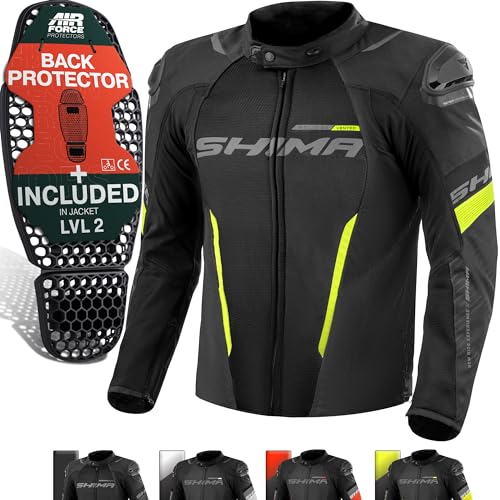 Shima Solid Giacca Moto Uomo 4 Stagioni Airforce Paraschiena Giubbotto Protezioni Estiva Giacche Invernale Leggero Motociclista Abbigliamento Protezio
