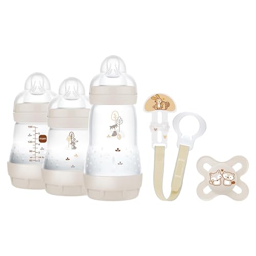Mam Set De Recién Nacido, Set Regalo, Incluye: 2 Biberones Anticólico De 160Ml, 1 Biberón Anticólico De 260Ml, 1 Chupete Original Start, 1 Broche Para