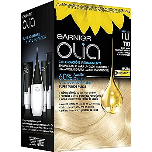 Garnier Olia Coloración Permanente Sin Amoniaco Para Un Olor Agradable Con Aceites Florales De Origen Natural - Super Aclarante Rubio Natural Olia 110