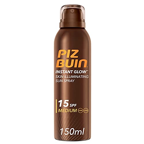 Piz Buin, Spray Solare Illuminatore Della Pelle, Instant Glow, 15 Spf, Protezione Solare Media, Assorbimento Rapido, Non Contiene Autoabbronzante, 150