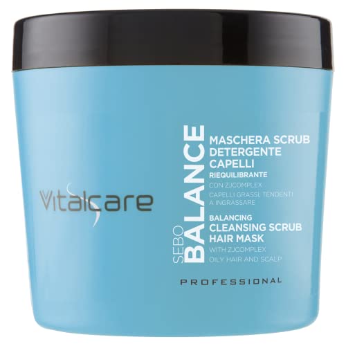 Vitalcare | Sebo Balance - Maschera Capelli 3 In 1, Maschera, Scrub E Detergente, Per Capelli Grassi, Normalizza Il Sebo, 400 Ml