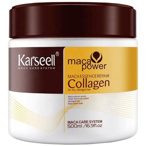 Karseell Maschera Per Capelli Per Riparazione Profonda, Idratazione Intensa, Capelli Secchi E Danneggiati 500Ml.
