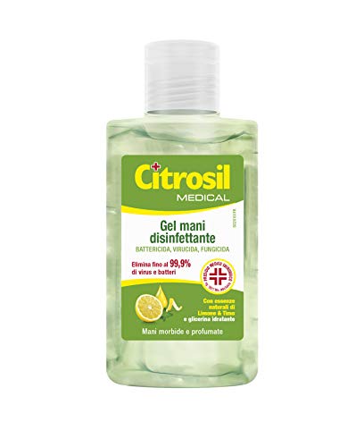 Citrosil - Gel Di Alcool Disinfettante Per Mani, Igienizzante Gusto Limone E Timo, Per Mani Morbide E Profumate Con Proprietà Antibatteriche - Flacone