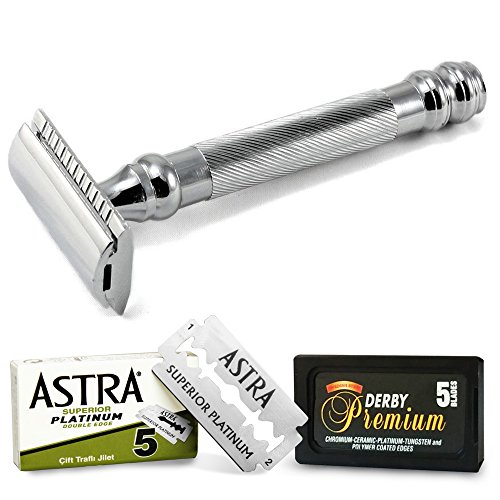 Parker-Astra-Derby Rasoio E Lamette Da Barba 98R - 1 Confezione Da 3 Pezzi