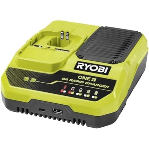 Ryobi - Caricatore Rapido Litio 18V 8.0A - Ricarica 1 Batteria 8.0Ah In 1H - Rc18180