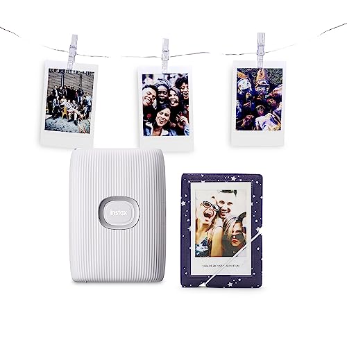 Instax Mini Link 2, Stampante Fotografica A Sviluppo Istantaneo Per Smartphone, Printer Bundle, Bianco (Clay White)