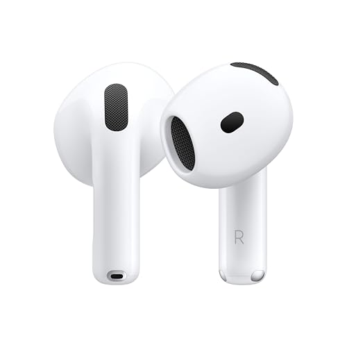 Apple Airpods 4 Auricolari Wireless, Auricolari Bluetooth, Audio Spaziale Personalizzato, Resistenza Al Sudore E All’Acqua, Custodia Di Ricarica Usb-C