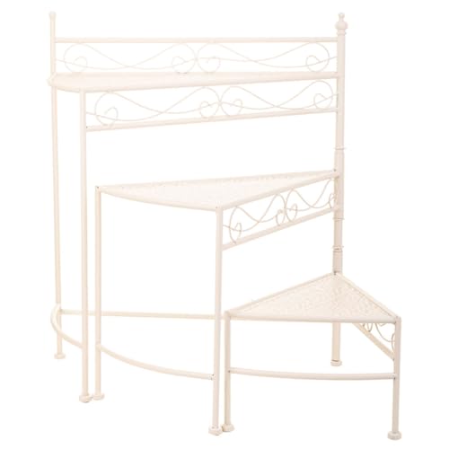 Alexandra House Living Supporto Per Vaso Bianco Metallo Ferro 25 X 37 X 59 Cm