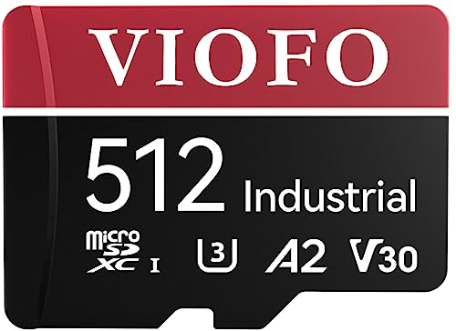 Viofo Scheda Microsd Da 512 Gb Di Qualità Industriale, U3 A2 V30 Ad Alta Velocità Con Adattatore, Per Registrazione Video Ultra Hd 4K, Per Dashcam, Ac