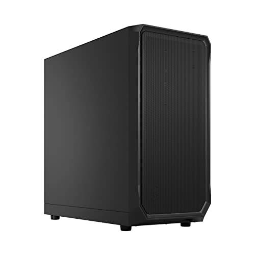 Fractal Design Focus 2 Black Solid - Mesh Front – Two 140 Mm Aspect Fans Included – Atx Gaming Case