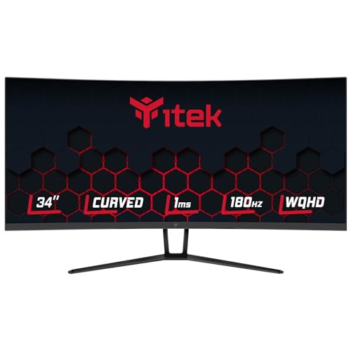 Itek Monitor Ggc - 34" Curved R1500, Wqhd 3440X1440 Ultrawide, Va, 180Hz, 21:9, 1Ms, 2Xhdmi, 2Xdp, Hdr400, Adapt Sync