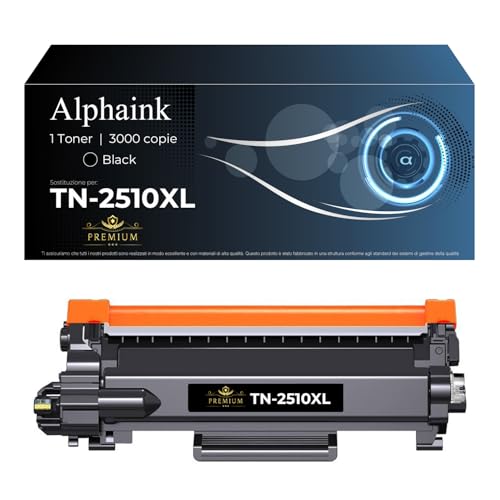Alphaink Tn2510Xl Tn2510 Xl Toner Compatibile Con Brother Tn2510 Tn-2510 Xl 3.000 Copie Per Brother Dcp L2620Dw L2627Dwe L2627Dwxl L2660Dw L2665Dw Hl 