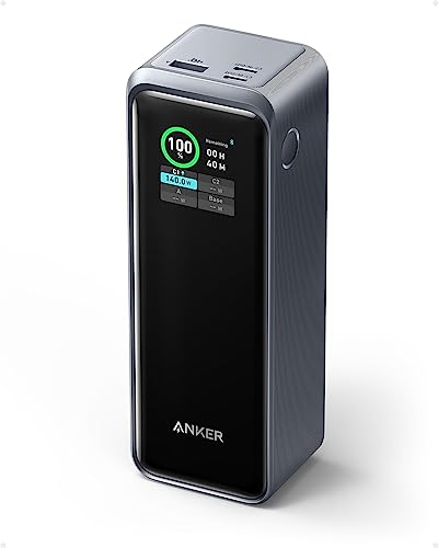 Power Bank Anker Prime 27.650 Mah 3 Porte 250 W, Caricabatterie Portatile, App Smart, Compatibile Con Macbook Pro/Air, Iphone 15, Samsung, Dell, Airpo