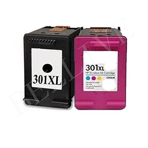 Kit 2 Cartucce Rigenerate Per Hp 301Xl Nero Ch563Ee + Colore Ch564Ee Compatibile Per Hp 301Xl Deskjet 2540 All-In-One / Deskjet 2542 All-In-One / Offi