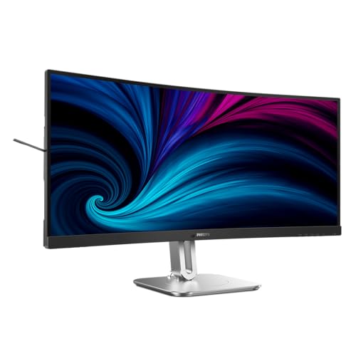 Philips 34B2U5600C - Monitor Curvo Wqhd Da 34 Pollici, Regolabile In Altezza (3440X1440, 120Hz, Hdmi, Displayport, Usb-C (100W Pd), Rj45, Hub Usb) Gri