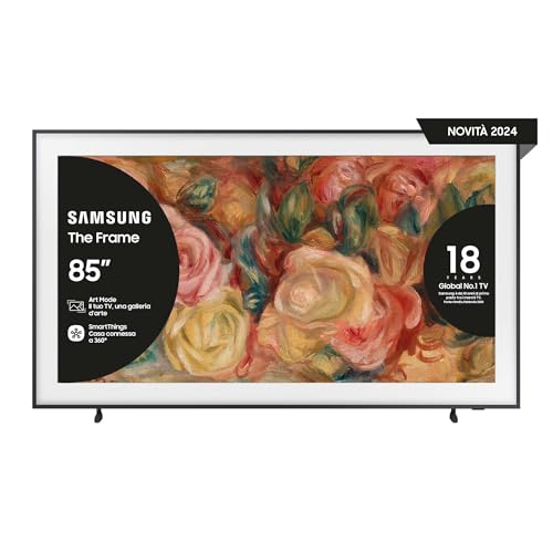 Samsung The Frame Tv 85" Qe85Ls03Dauxzt Qled 4K, Matte Display, Moderno Design A Cornice, Cornice A Scelta, Art Mode, Dvbt-2, Q-Symphony & Dolby Atmos