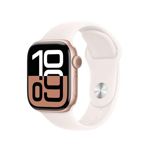 Apple Watch Series 10 Gps + Cellular 42 Mm Smartwatch Con Cassa In Alluminio E Cinturino Sport Loop Rosa Fard - S/M. Fitness Tracker, App Ecg, Display