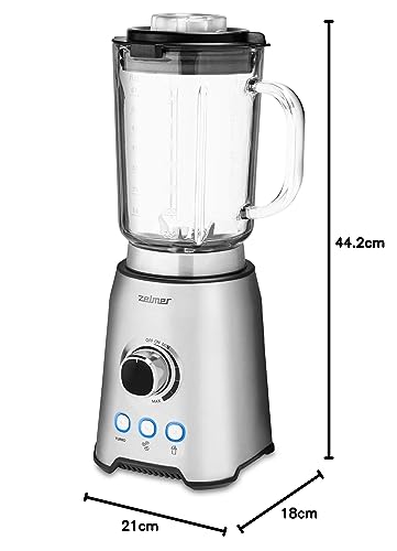 Licuadora Zelmer Zsb4799, 1,75 L Batidora De Vaso Acero Inoxidable 1200 W