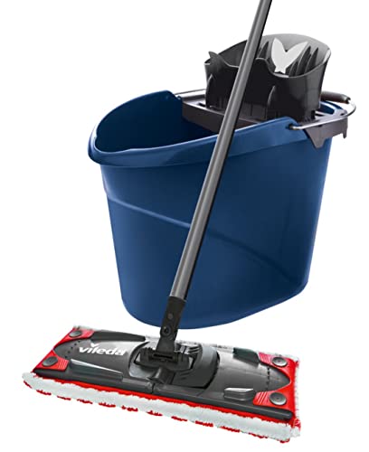 Vileda, Ultramat - Set Completo 2 In 1 Con Lavapavimenti E Secchio Con Powerpress, 1400G, Blu Scuro, 29,5 X 45 X 28,5 Cm