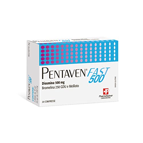Pentaven Fast 500® Integratore Alimentare A Base Di Diosmina, Bromelina E Meliloto Per Contrastare I Disturbi Circolatori - Ideale Per Pesantezza E Go