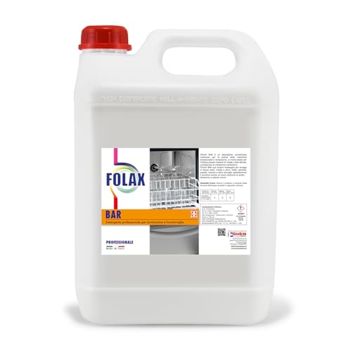Folax Bar Lt 5 Detergente Lavabicchieri Bar, Detersivo Professionale Lavastoviglie, Lavabicchieri E Lavatazzine, Concentrato, Horeca, Haccp