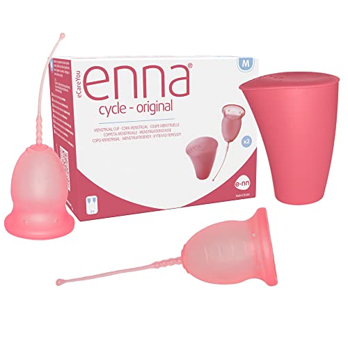 Enna Cycle "M"- 2 Coppetta Mestruale + Contenitore Per La Sterilizzazione /Fda Approvata /3 Taglie / Silicone Di Grado Medicale