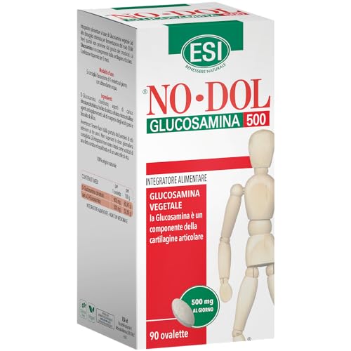Esi - No-Dol Glucosamina 500, Integratore Alimentare A Base Di Glucosamina, Elemento Caratterizzante Di Tessuti Connettivi E Cartilagini, Senza Glutin