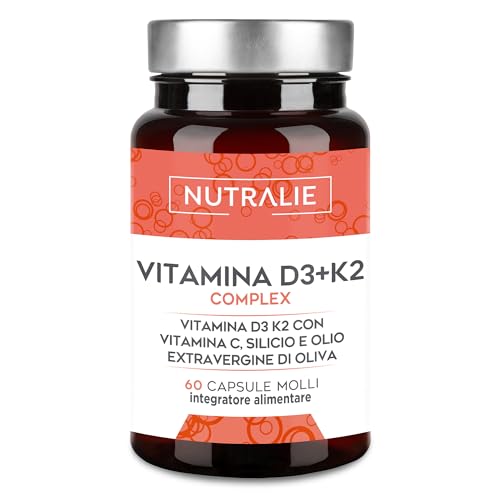 Vitamina D3 + K2 Mk7 Alto Dosaggio | Contribuisce Al Sistema Immunitario, Ossa E Muscoli Con Vitamina D3, K2, Harpagophytum, Calcio, Silicio E Zinco |