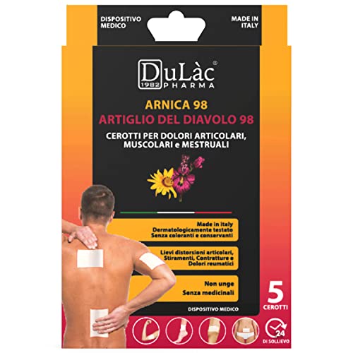 Dulàc - 5 Cerotti Arnica E Artiglio Del Diavolo Antinfiammatori E Antidolorifici. Disp. Medico Detraibile Contro Cervicale, Mal Di Schiena, Dolori Mus