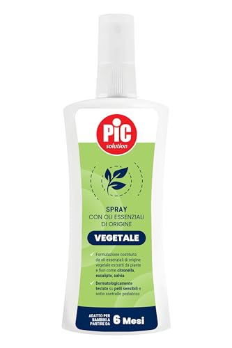 Pic Solution Spray Insetto Repellente Con Oli Essenziali Di Origine Vegetale Come Citronella Eucalipto E Salvia Per Bambini A Partire Dai 6 Mesi E Adu