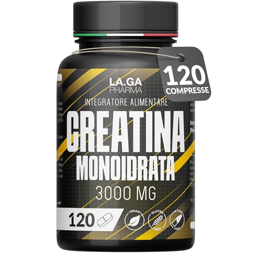Creatina Monoidrata 120 Compresse Da 3000Mg Di Creatina Pura Per Dose. Creatine Monohydrate Per Massa Muscolare E Boost Energetico. Creatina Pre E Pos