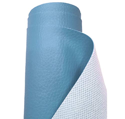 A-Express Strutturato Tessuto Ecopelle Materiale Granulato Morbida Finta Pelle Vinile Materiale - Cielo Blu 5 Metri (500Cm X 140Cm)