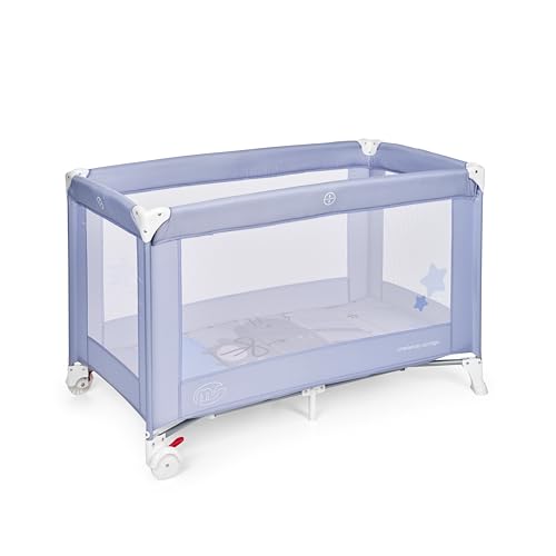 Ms Basic - Lettino Da Viaggio Per Bebè 3 Pezzi 120 X 60, Incluso Materasso E Borsa Per Il Trasporto, Da 0 Mesi Fino A 15 Kg, Pieghevole E Montaggio Fa