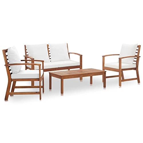 Vidaxl Set Da Giardino, 4 Pezzi, Con Cuscini In Legno Di Acacia