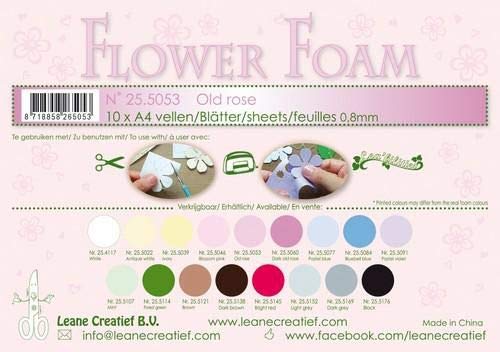 Leane Creatief 10 Fogli Di Foamiran A4 Colore Rosa Antico Spessore 0,8 Mm Moosgummi Foam