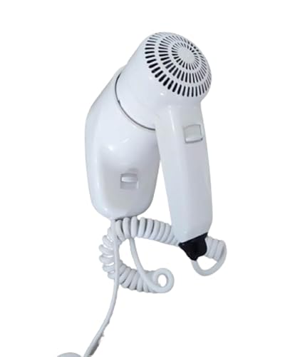 Puntoluceled® Asciugacapelli Phon Da Parete Muro 1200W 2 Velocita' Flusso D'Aria Silenzioso Professionale Comunita' Case Vacanze, B&B, Hotel Bagno Di