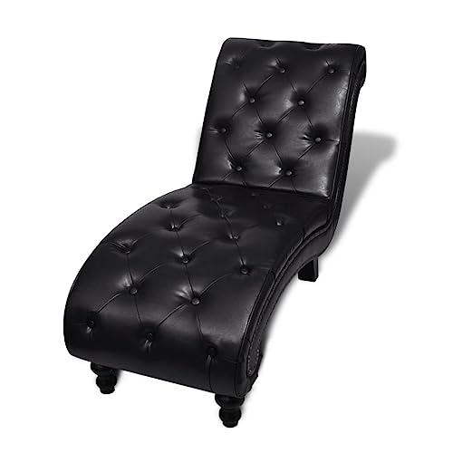 Vidaxl Chaise Lounge Chesterfield In Pelle Sintetica Marrone Poltrona Letto