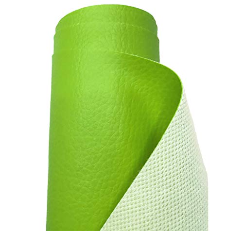 A-Express Strutturato Tessuto Ecopelle Materiale Granulato Morbida Finta Pelle Vinile Materiale - Verde 2 Metri (200Cm X 140Cm)