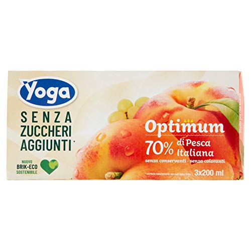Yoga Optimum Pesca Senza Zucchero, 3 X 200Ml
