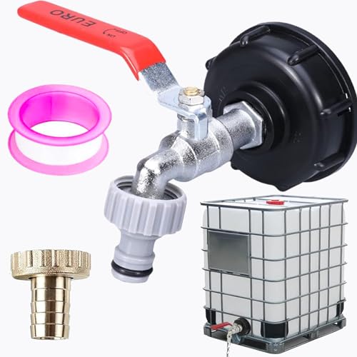 Hufhnwso Adattatore Per Rubinetto Cisterna 1000 Litri 1/2 Raccordo Cisterna 1000 Litri,Serbatoio Acqua 1000 Litri