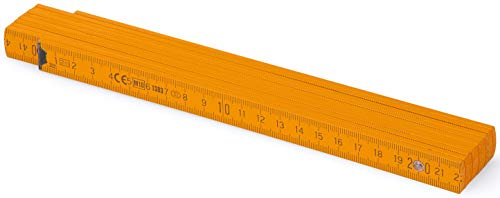 Metrie™ Bl52 Holz Zollstock/Zollstöcke |2M Langer Gliedermaßstab, Maßstab|Meterstab Mit Duplex-Teilung - Orange Pan1375
