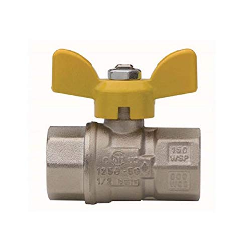 Valvola A Sfera Per Gas A Passaggio Totale Fil Ff Con Farfalla 1/2" Dn 15