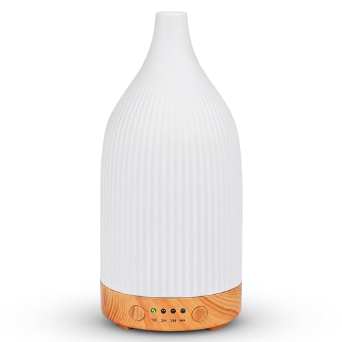 Dreamhigh Diffusore Di Oli Essenziali 100Ml, Ceramica Ultrasuoni Diffusore Profumo Ambiente, 7 Diverse Luci Mutevoli/Spegnimento Automatico, Umidifica