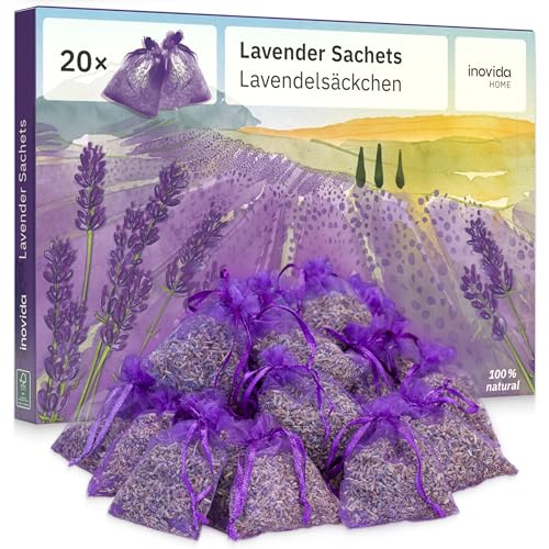Sacchetti Profumati Lavanda: 20X Lavanda Vera Essiccata – Protezione Antitarme Per Gli Armadi – Sacchetti Profumatori Per Armadio E Guardaroba – Profu