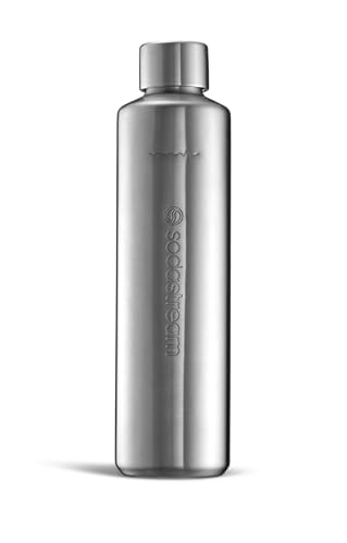 Sodastream Bottiglia In Metallo, 0,8 L, Adatta Duo, Confezione Da 1, Argento, 26 Cm Hoch