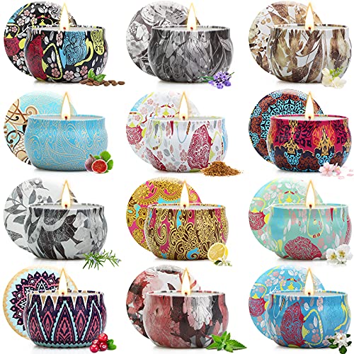 Candele Profumate Da Donna, 12 Pezzi Set Regalo Di Candele Profumate, Regalo Donna, Cera Di Soia Naturale, Candele Profumate Regalo Per Compleanno, An