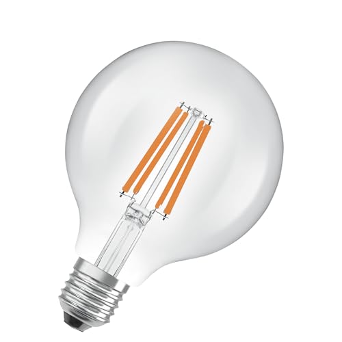 Osram Nella Classica Forma Edison, Con Filamento Led Decorativo, Classe Di Efficienza Energetica A, E27, 5 W, 1055 Lm, 2700 K, Bianco Caldo. Luce Imme