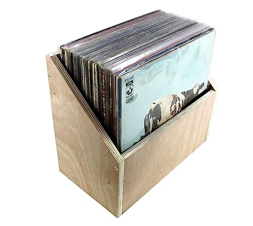 Mc Daison Mobile Espositore Inclinato Scaffale Arredamento Per 35-45 Dischi Lp Vinile 33 Giri (Diam.30Cm) In Legno Multistrato