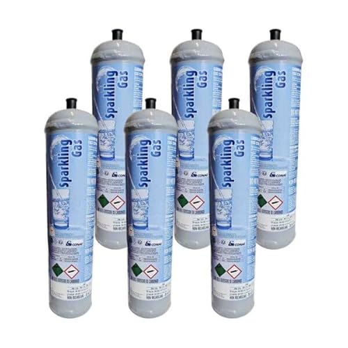 Termoidraulicarv® N.6 Bombole Co2 600Gr Usa E Getta Acqua Frizzante Ricambio Per Refrigeratori Gasatori Acqua (Attacco Standard 11Mm). Edenya®