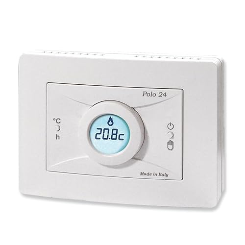 Polo 24 Cronotermostato Giornaliero Da Parete A Batterie Bianco